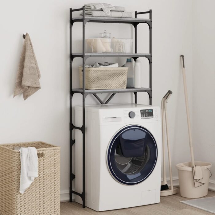 Étagère de lave-linge sonoma gris 67x25x163 cm bois ingénierie – Image 1