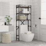 Étagère de lave-linge chêne marron 67x25x163 cm bois ingénierie – Image 2