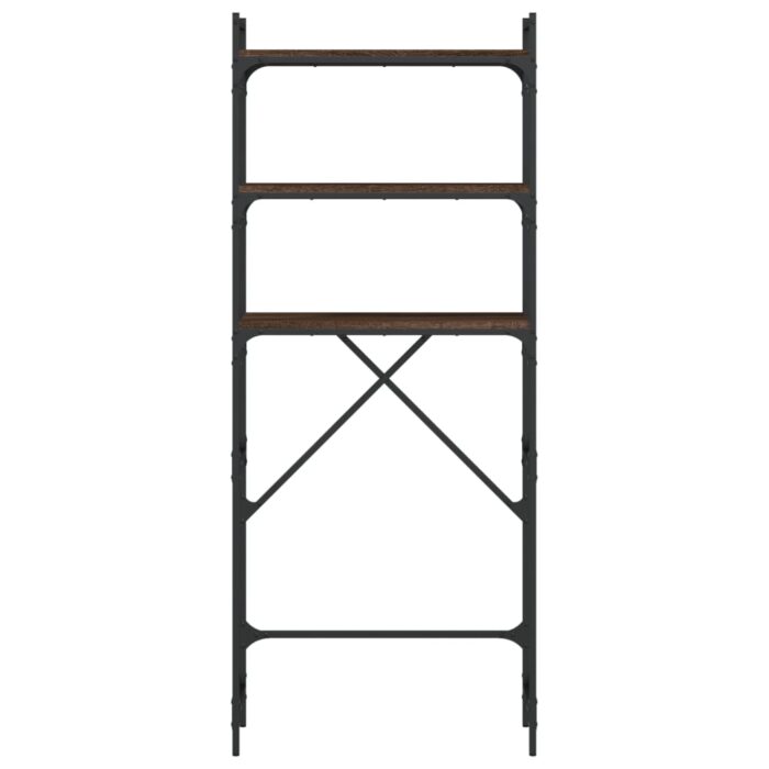 Étagère de lave-linge chêne marron 67x25x163 cm bois ingénierie – Image 4