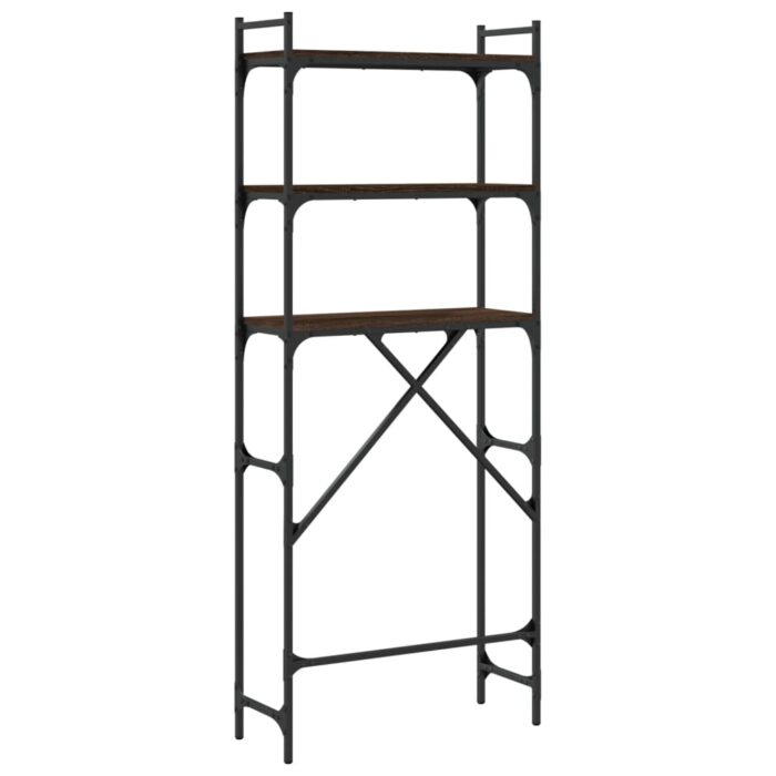 Étagère de lave-linge chêne marron 67x25x163 cm bois ingénierie – Image 6