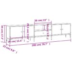Meuble TV à tiroir chêne sonoma 200x25x44 cm bois d'ingénierie – Image 9