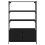 Bibliothèque à 3 niveaux noir 70x30x109,5 cm bois d'ingénierie – Image 4