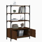 Bibliothèque à 3 niveaux chêne marron 70x30x109,5 cm – Image 2