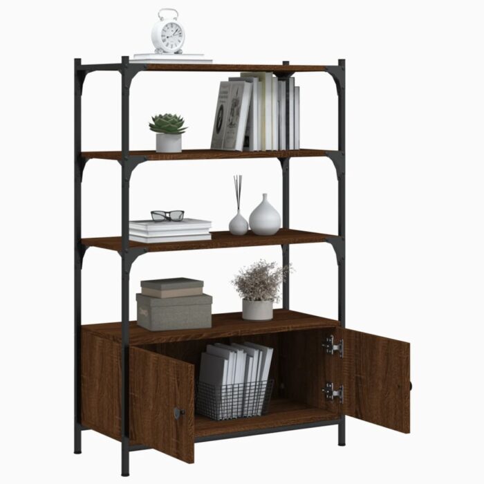 Bibliothèque à 3 niveaux chêne marron 70x30x109,5 cm – Image 2