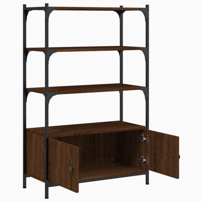 Bibliothèque à 3 niveaux chêne marron 70x30x109,5 cm – Image 3