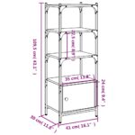 Bibliothèque à 3 niveaux chêne fumé 41x30x109,5 cm – Image 10