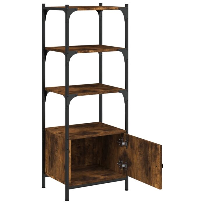 Bibliothèque à 3 niveaux chêne fumé 41x30x109,5 cm – Image 3