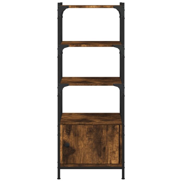 Bibliothèque à 3 niveaux chêne fumé 41x30x109,5 cm – Image 4