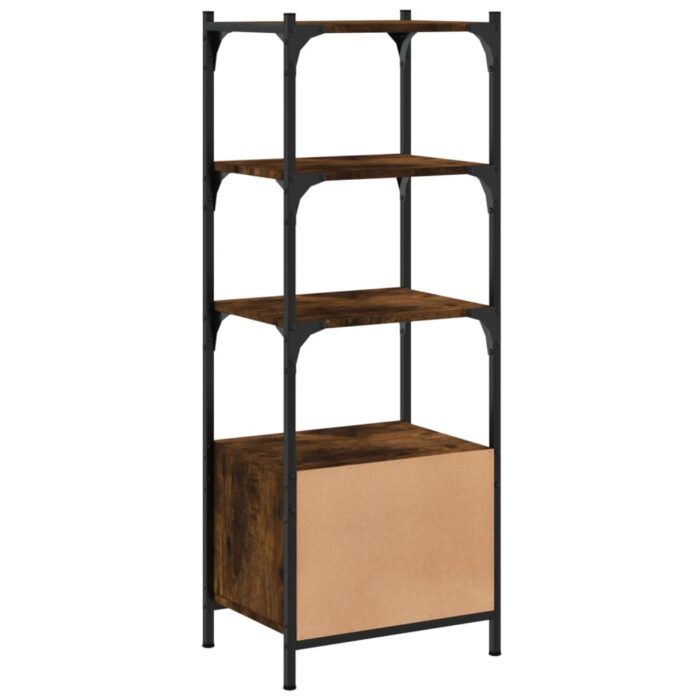 Bibliothèque à 3 niveaux chêne fumé 41x30x109,5 cm – Image 6