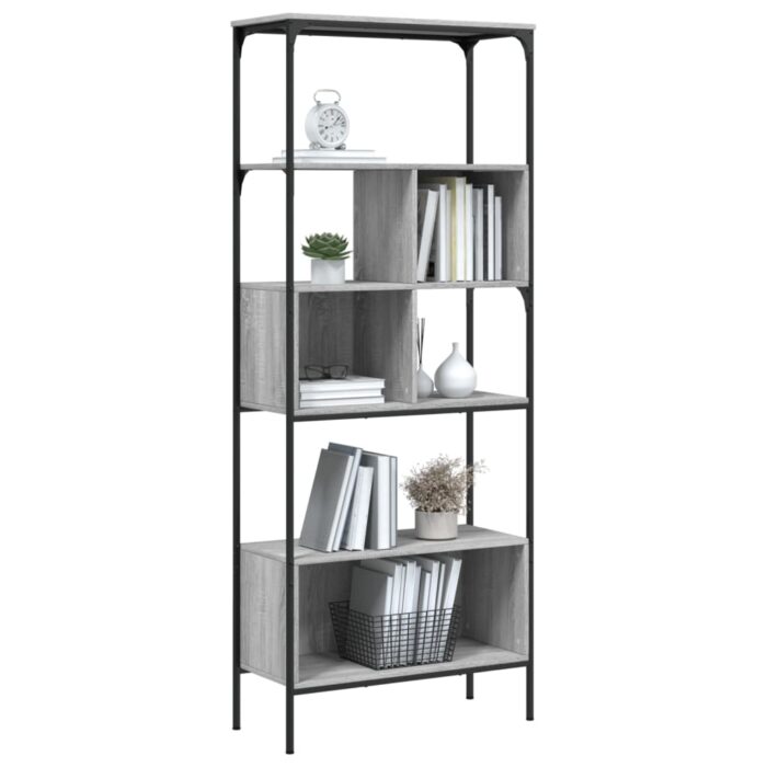 Bibliothèque 5 niveaux sonoma gris 76x33x188,5 cm – Image 2