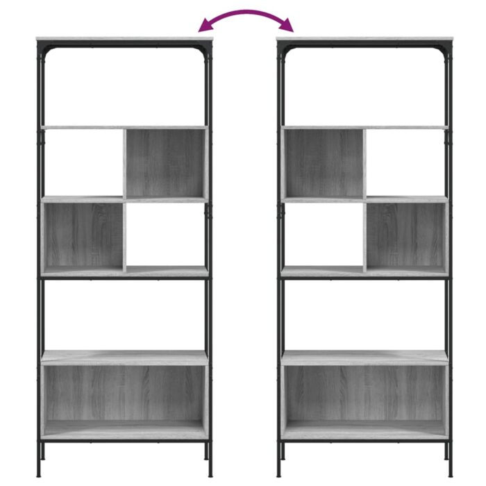 Bibliothèque 5 niveaux sonoma gris 76x33x188,5 cm – Image 6