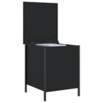 Banc de rangement noir 40x42,5x50 cm bois d'ingénierie – Image 3