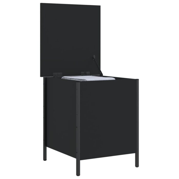 Banc de rangement noir 40x42,5x50 cm bois d'ingénierie – Image 3