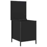 Banc de rangement noir 40x42,5x50 cm bois d'ingénierie – Image 4