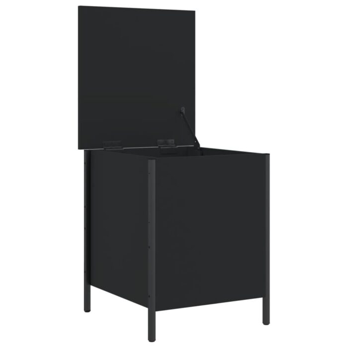 Banc de rangement noir 40x42,5x50 cm bois d'ingénierie – Image 4