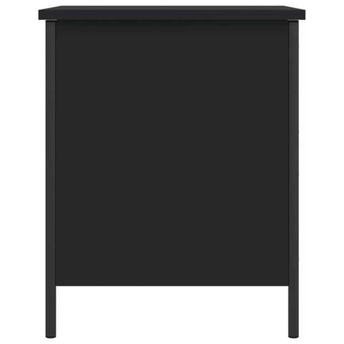 Banc de rangement noir 40x42,5x50 cm bois d'ingénierie – Image 5