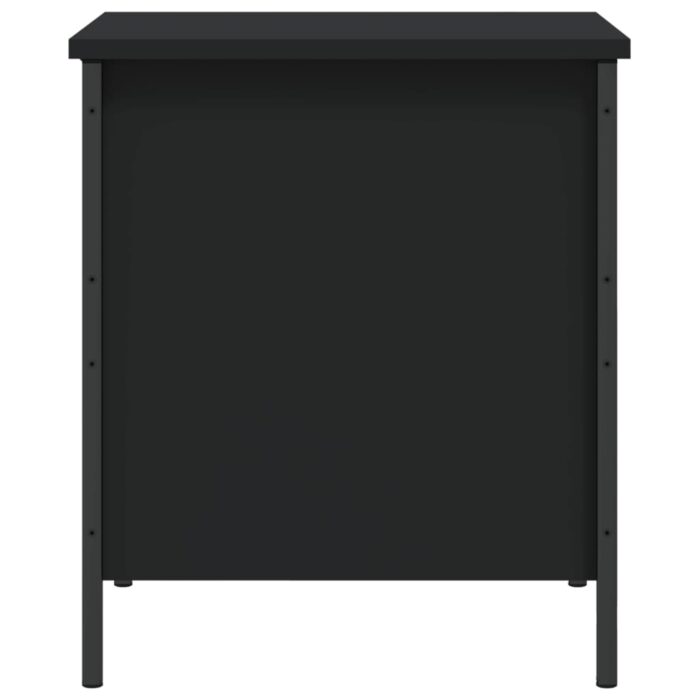 Banc de rangement noir 40x42,5x50 cm bois d'ingénierie – Image 6