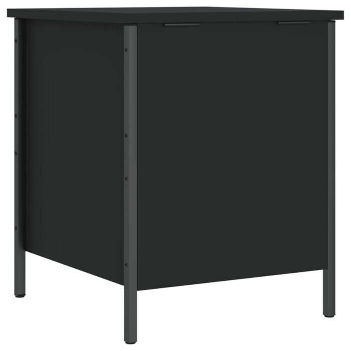 Banc de rangement noir 40x42,5x50 cm bois d'ingénierie – Image 7