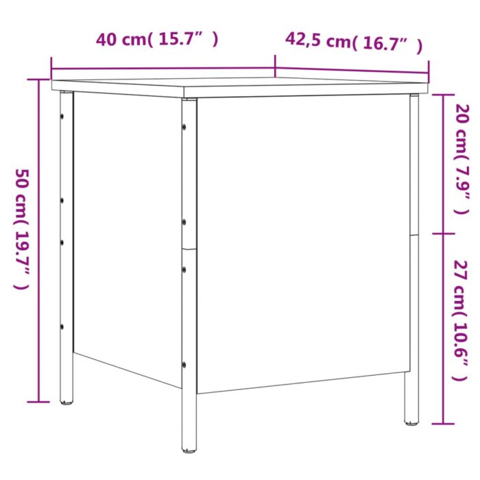 Banc de rangement chêne fumé 40x42,5x50 cm bois d'ingénierie – Image 10