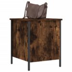 Banc de rangement chêne fumé 40x42,5x50 cm bois d'ingénierie – Image 2