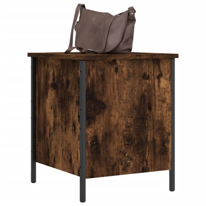 Banc de rangement chêne fumé 40x42,5x50 cm bois d'ingénierie – Image 2