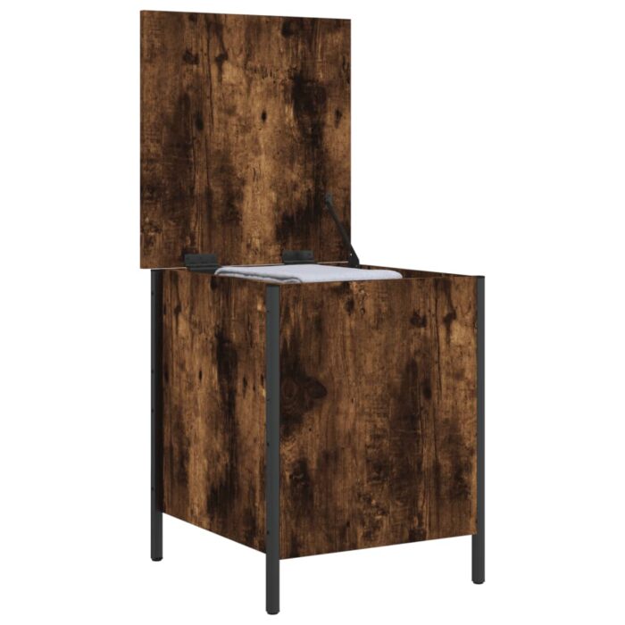 Banc de rangement chêne fumé 40x42,5x50 cm bois d'ingénierie – Image 3