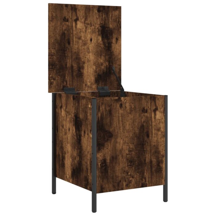 Banc de rangement chêne fumé 40x42,5x50 cm bois d'ingénierie – Image 4