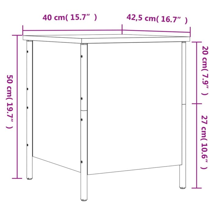 Banc de rangement chêne marron 40x42,5x50 cm bois d'ingénierie – Image 10