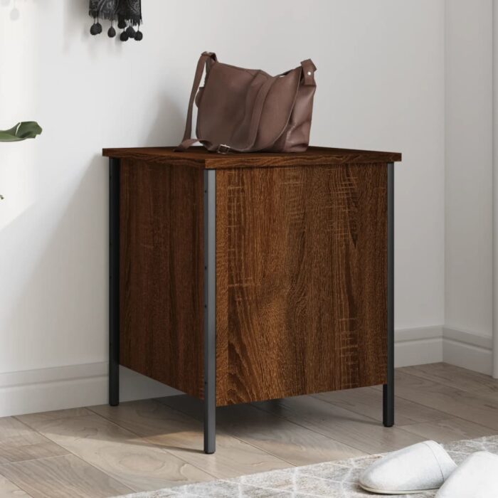 Banc de rangement chêne marron 40x42,5x50 cm bois d'ingénierie – Image 1