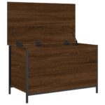 Banc de rangement chêne marron 80x42,5x50 cm bois d'ingénierie – Image 4
