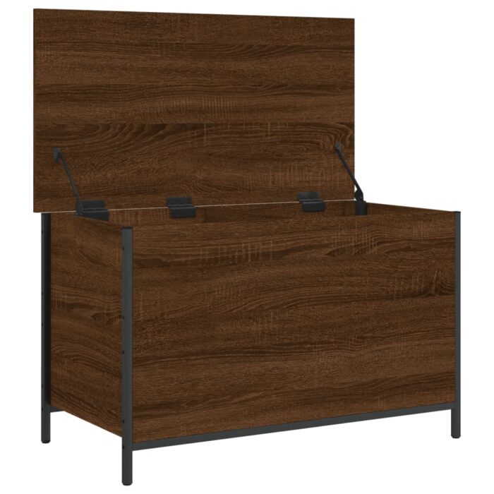 Banc de rangement chêne marron 80x42,5x50 cm bois d'ingénierie – Image 4
