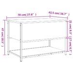 Banc de rangement chêne fumé 70x42,5x47 cm bois d'ingénierie – Image 10