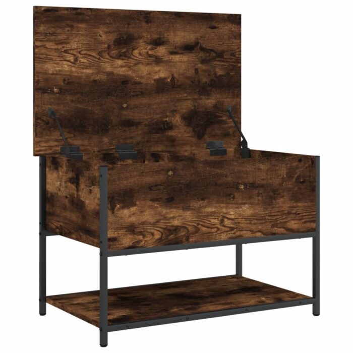 Banc de rangement chêne fumé 70x42,5x47 cm bois d'ingénierie – Image 4