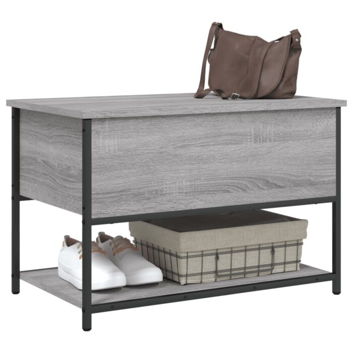 Banc de rangement sonoma gris 70x42,5x47 cm bois d'ingénierie – Image 2
