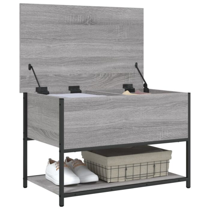 Banc de rangement sonoma gris 70x42,5x47 cm bois d'ingénierie – Image 3