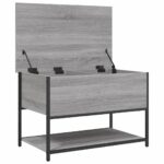 Banc de rangement sonoma gris 70x42,5x47 cm bois d'ingénierie – Image 4