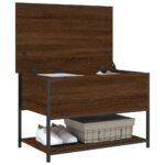 Banc de rangement chêne marron 70x42,5x47 cm bois d'ingénierie – Image 3