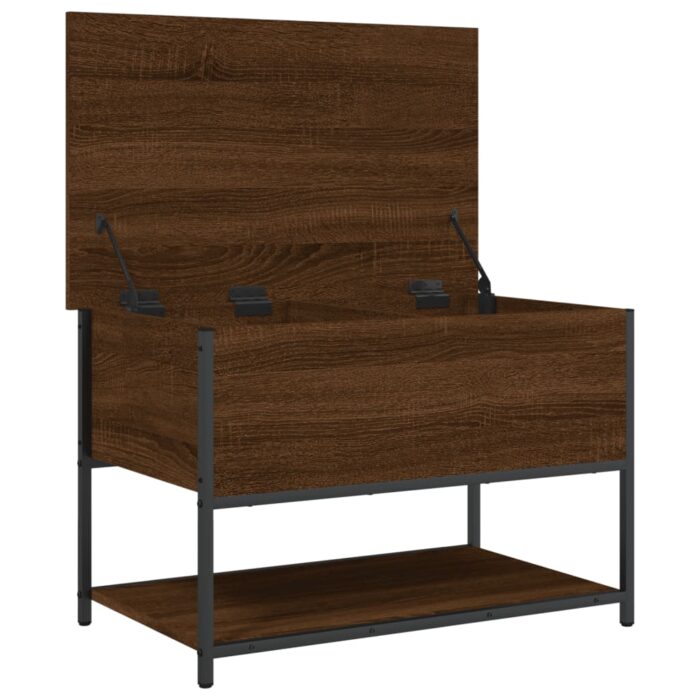 Banc de rangement chêne marron 70x42,5x47 cm bois d'ingénierie – Image 4