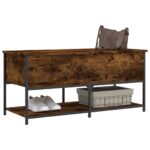 Banc de rangement chêne fumé 100x42,5x47 cm bois d'ingénierie – Image 2