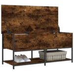 Banc de rangement chêne fumé 100x42,5x47 cm bois d'ingénierie – Image 3