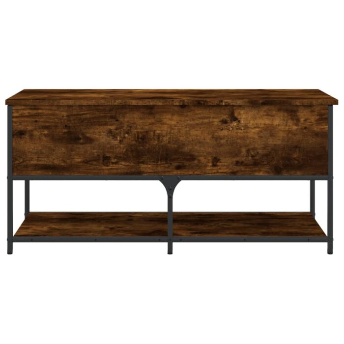Banc de rangement chêne fumé 100x42,5x47 cm bois d'ingénierie – Image 5