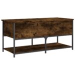Banc de rangement chêne fumé 100x42,5x47 cm bois d'ingénierie – Image 7