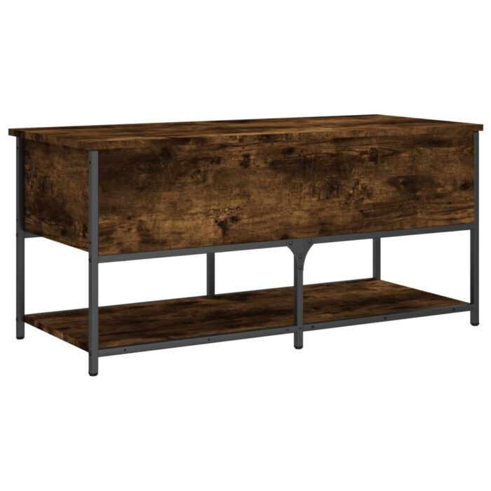 Banc de rangement chêne fumé 100x42,5x47 cm bois d'ingénierie – Image 7