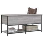 Banc de rangement sonoma gris 100x42,5x47 cm bois d'ingénierie – Image 2
