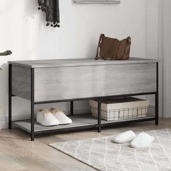 VXL8721012340770_m_en_hd_1.jpg Banc de rangement sonoma gris 100x42,5x47 cm bois d'ingénierie – Image 1