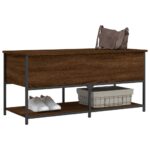 Banc de rangement chêne marron 100x42,5x47 cm bois d'ingénierie – Image 2