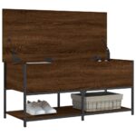 Banc de rangement chêne marron 100x42,5x47 cm bois d'ingénierie – Image 3