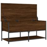 Banc de rangement chêne marron 100x42,5x47 cm bois d'ingénierie – Image 4