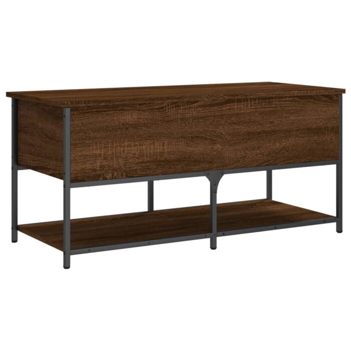 Banc de rangement chêne marron 100x42,5x47 cm bois d'ingénierie – Image 7