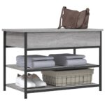 Banc à chaussures sonoma gris 70x42,5x50 cm bois d'ingénierie – Image 2